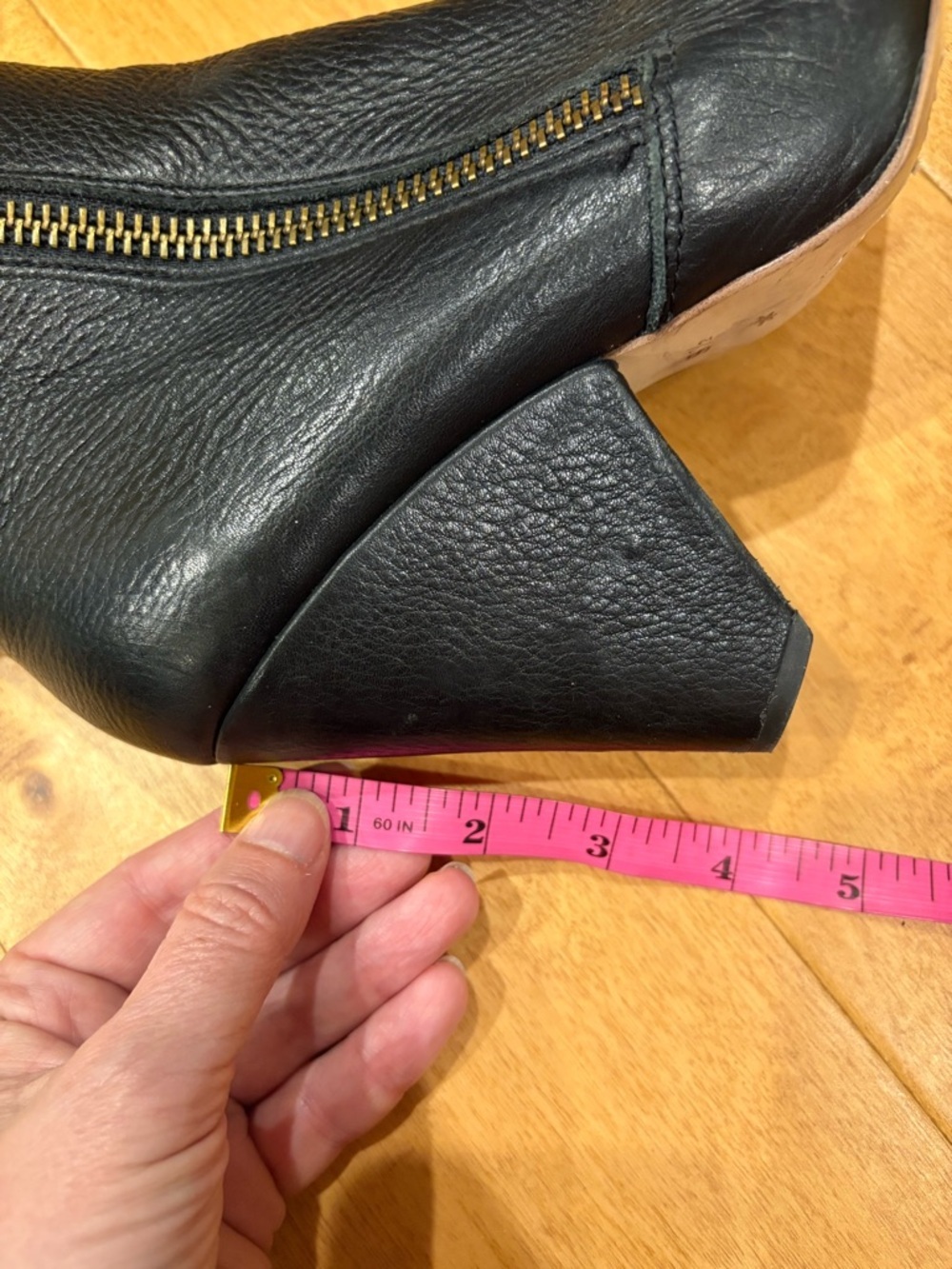 Splendid Neva ankle boots booties zipped cone heel pebbles leather black sz 8.5 - Picture 8 of 9